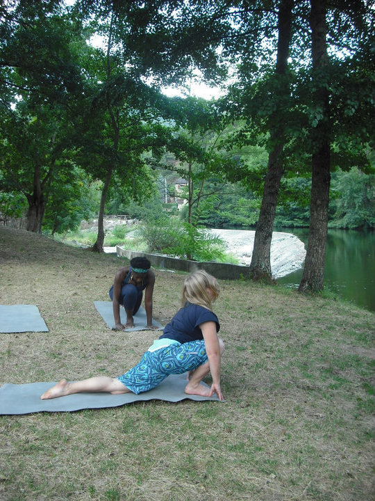 Yoga by the nearby river